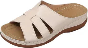 Arch Support Sandals for Women Comfortable Open Toe Low Platform Sandals Dressy Casual Crisscross Straps Slip on Shoes Walking Beach Shoes Indoor Outdoor