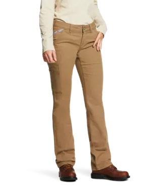 Ariat, Women's FR Mid Rise DuraLight Stretch Canvas Stackable Straight Leg Pant, 10030273 & 10030254, Iron Grey & Field Khaki