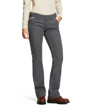 Ariat, Women's FR Mid Rise DuraLight Stretch Canvas Stackable Straight Leg Pant, 10030273 & 10030254, Iron Grey & Field Khaki