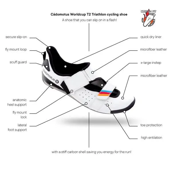 Cadomotus Worldcup T2 Triathlon (sprint) Short Distance Fietsschoen