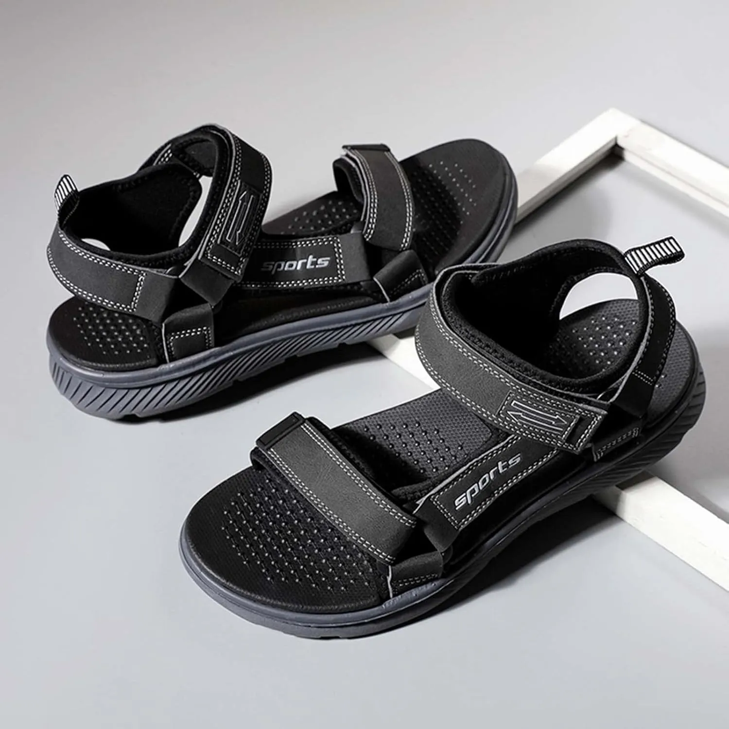 Eliogn Men's Sports Sandals Arch Support Open Toe Trail Outdoor Hiking Sandals Beach Sandals Summer Water Shoes