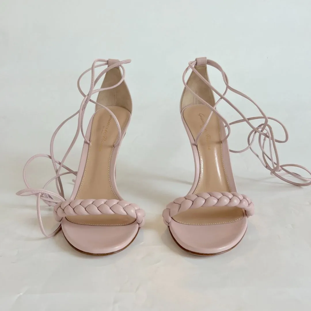 Gianvito Rossi Leomi Ankle-Tie Sandals, 36.5