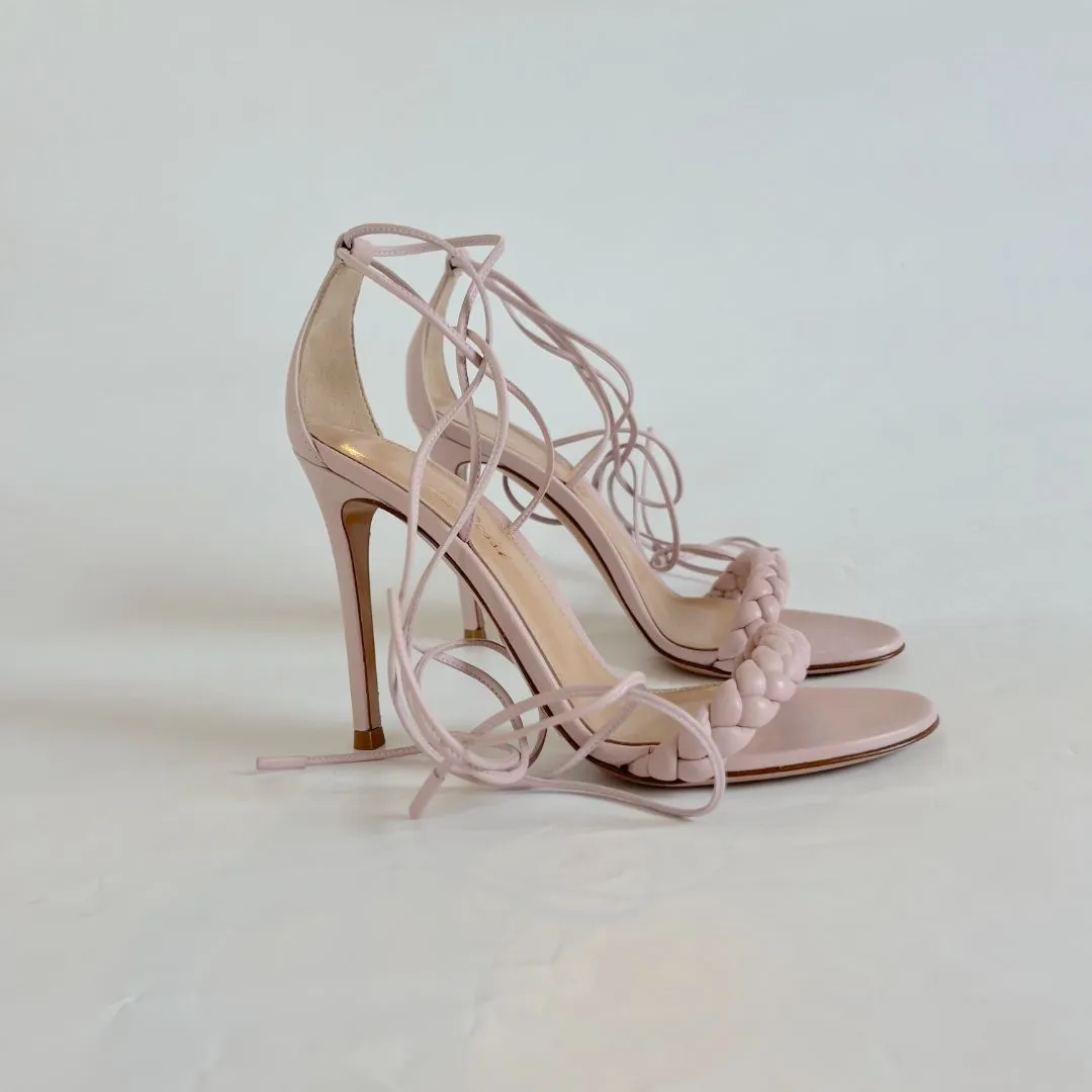 Gianvito Rossi Leomi Ankle-Tie Sandals, 36.5