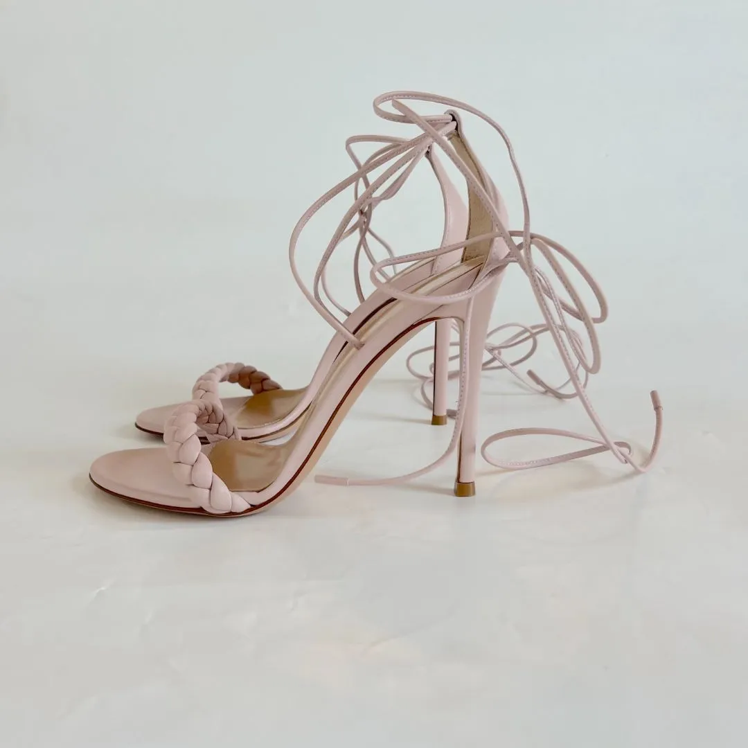 Gianvito Rossi Leomi Ankle-Tie Sandals, 36.5
