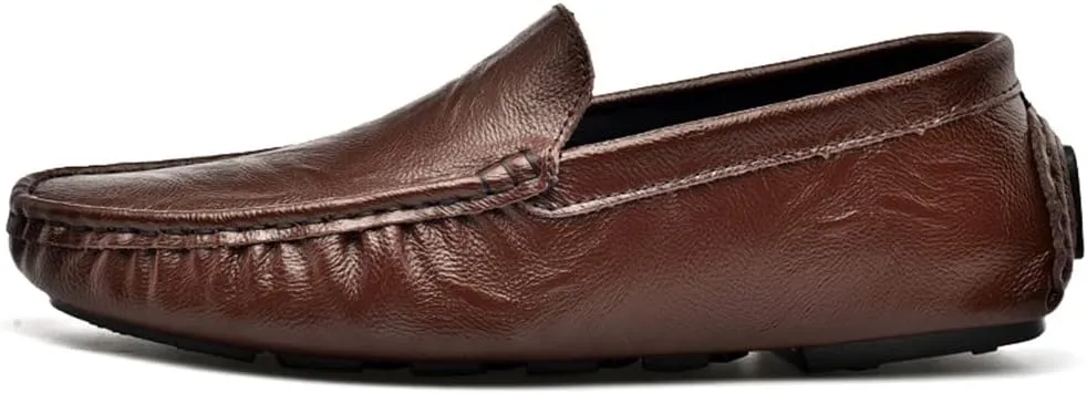 LEADER SHOW Men's Penny Loafers Moccasin Slip on Flats Boat Casual Dress Driving Shoes