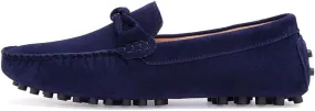 Men's Driving Penny Loafers Suede Genuine Leather Casual Moccasins Slip-On Boat Shoes