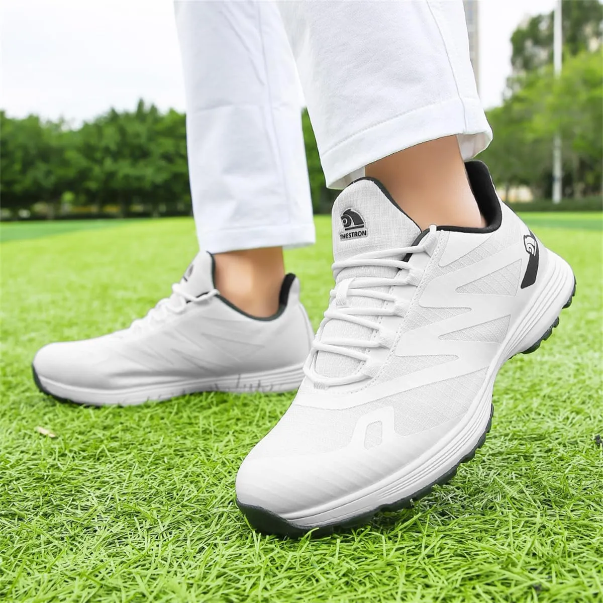 Men's Golf Shoes, Breathable Fashion Golfing Sneakers, Slip Resistant Athletic Sports Walking Gym Trainers