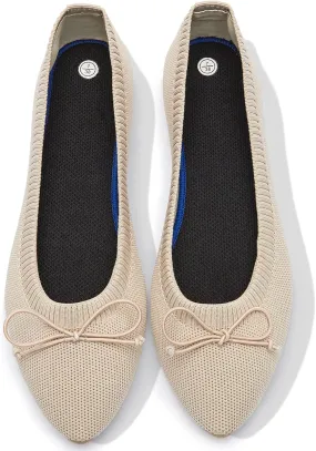 Shupua Women's Flats Black Flats Shoes Pointed Toe Ballet Flats Comfortable Bow Girls Flats Dressy