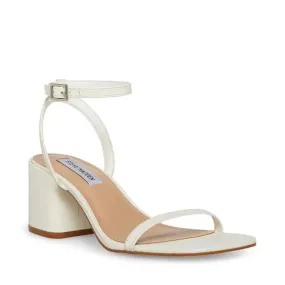 STEVE MADDEN AUDRINA BLOCK HEEL IN WHITE