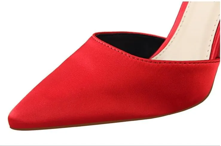 Women's Pointed Ankle Strap high Heel Bridesmaid Shoes Stiletto Wedding Shoes Heel Bow Decoration Party Banquet Catwalk Female high Heels