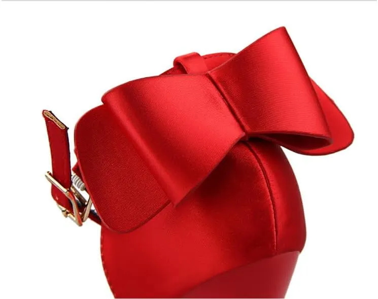 Women's Pointed Ankle Strap high Heel Bridesmaid Shoes Stiletto Wedding Shoes Heel Bow Decoration Party Banquet Catwalk Female high Heels