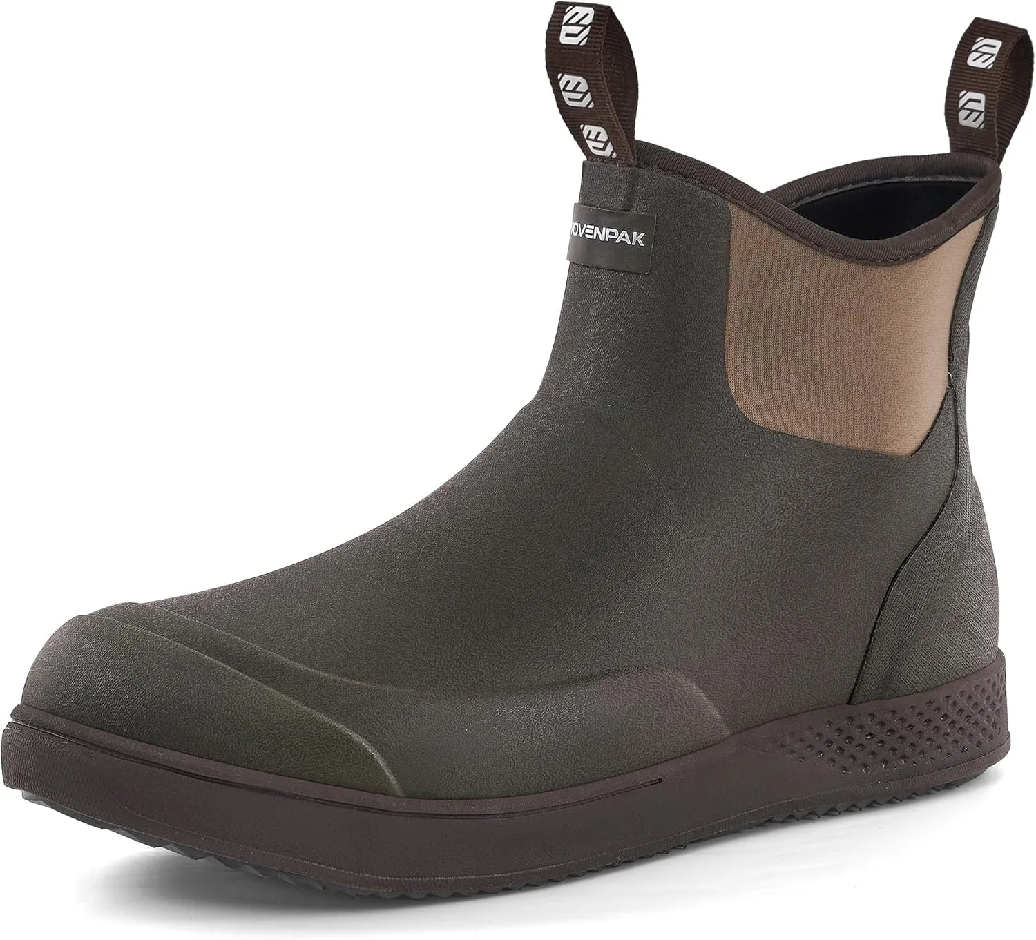 WOVENPAK Deck Boots for Men, Rain Boots Men, Waterproof Fishing Boots, Mens Deck Boots, Anti-slip Rubber Work Ankle Rain Boots Shoes for Outdoor Fishing, Boating, Size 6-13