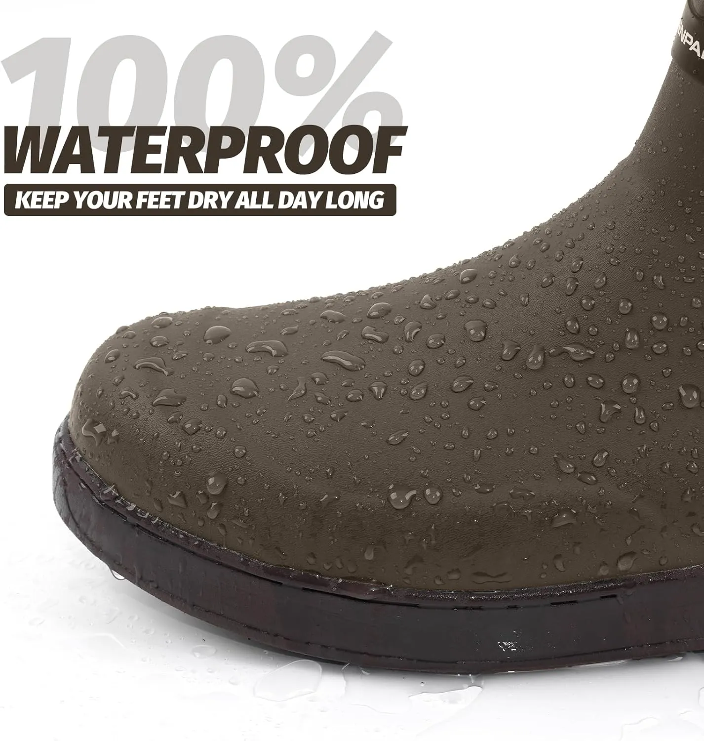 WOVENPAK Deck Boots for Men, Rain Boots Men, Waterproof Fishing Boots, Mens Deck Boots, Anti-slip Rubber Work Ankle Rain Boots Shoes for Outdoor Fishing, Boating, Size 6-13
